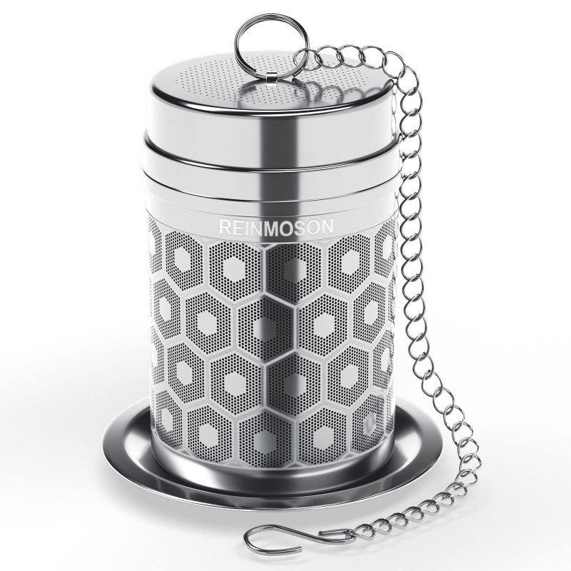 Reinmoson Tea Strainers for Loose Tea, Extra Fine Mesh Tea Infuser, 304 Stainless Steel & Updated Slim Threaded Lid, Loose Leaf Tea Steeper for Black Tea, Rooibos, etc - Image 1